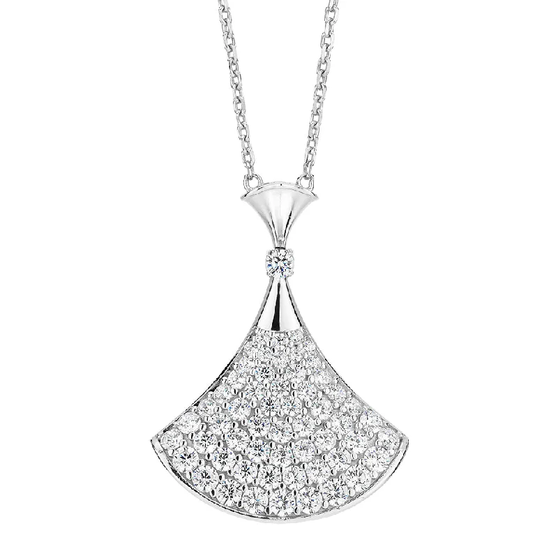 Icy topaz necklace-Round Brilliant necklace with 1.7 carats* of diamond simulants in sterling silver