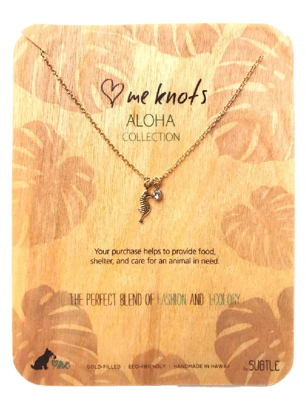 Crest motif necklace-Seahorse (Aloha Collection)