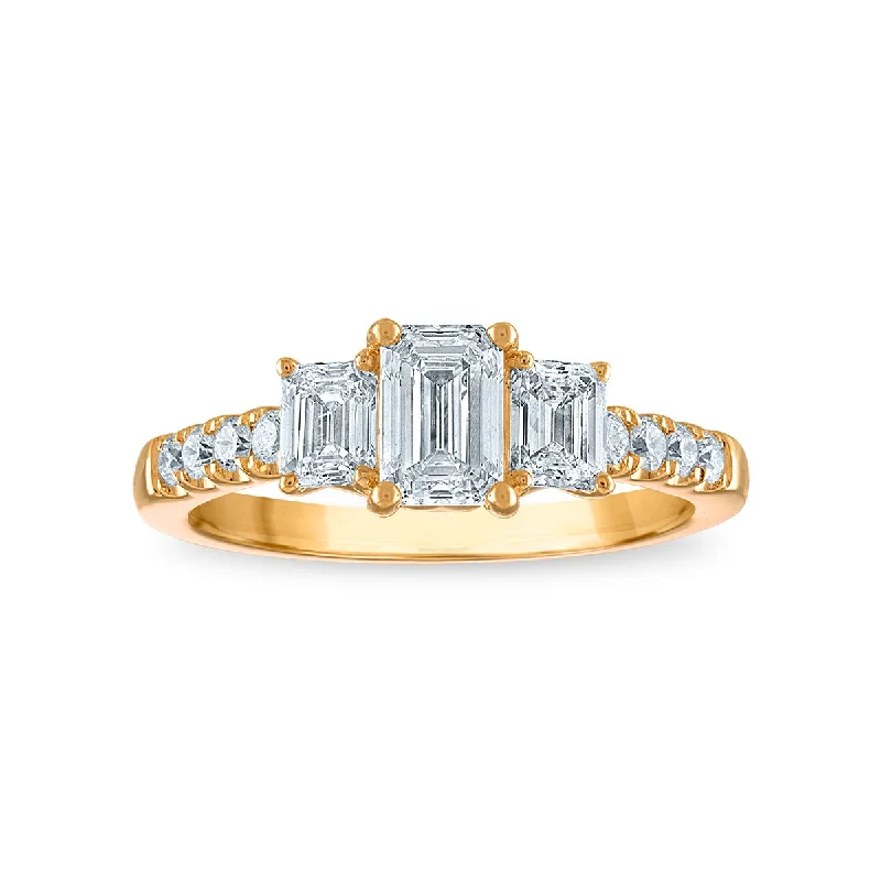 Open-slot ring-Signature EcoLove 1-1/2 CTW Lab Grown Diamond Ring in 14KT Gold