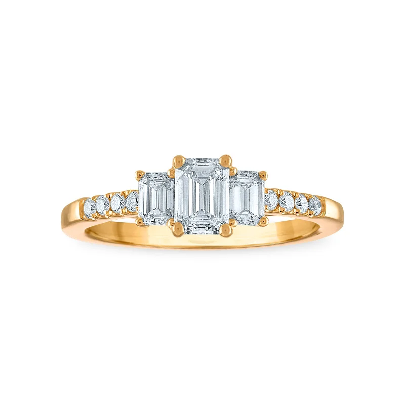 Folk grooved ring-Signature EcoLove 1 CTW Lab Grown Diamond Ring in 14KT Gold