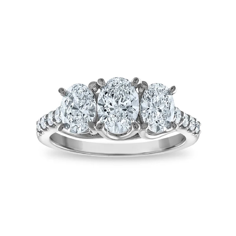 Shiny nickel ring-Signature EcoLove 2 CTW Lab Grown Diamond Ring in 14KT White Gold