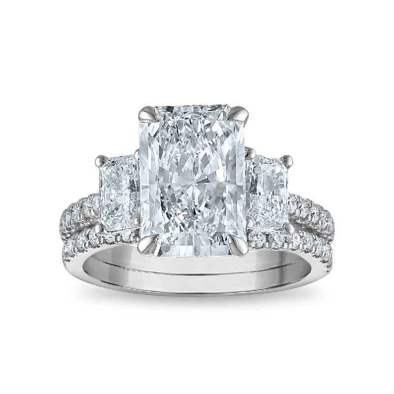 Gentle wave ring-Signature EcoLove Diamond Dreams 5-1/3 CTW Lab Grown Diamond Bridal Set in 14KT White Gold