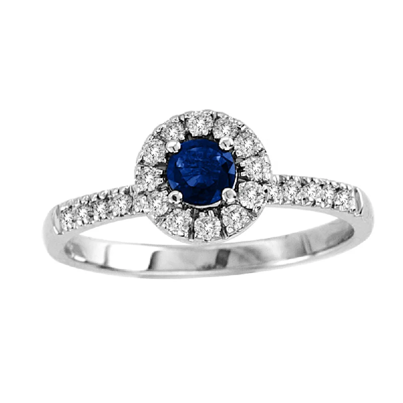 Wire-curve ring-Suzy Levian 14K White Gold Blue Sapphire & Diamond Accent Petite Bridal Ring