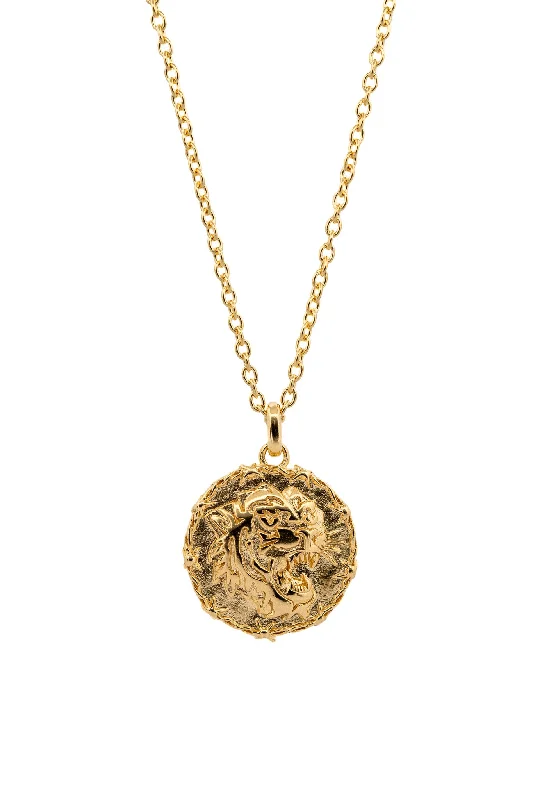 Crafted gold necklace-Tiger Necklace I Gold