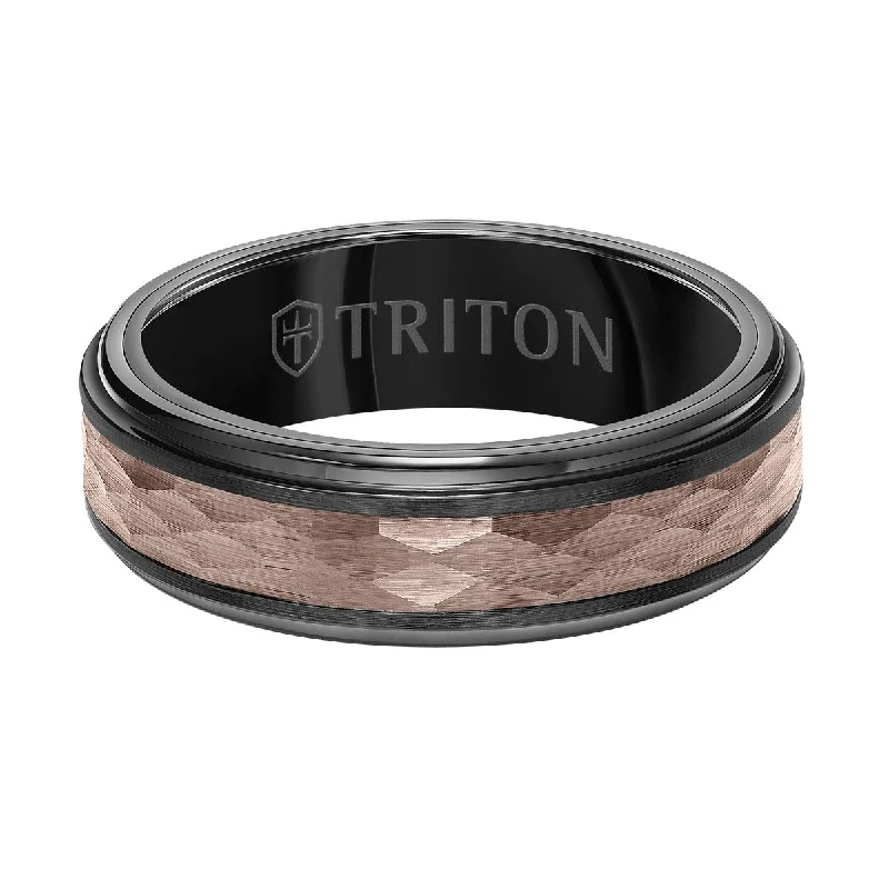 Pulse-wave ring-Triton 7MM Espresso Tungsten Wedding Band