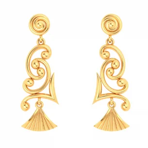 Five-heart earrings-Unique Design 22k Hanging Gold Earrings From Mugdhaa Collection