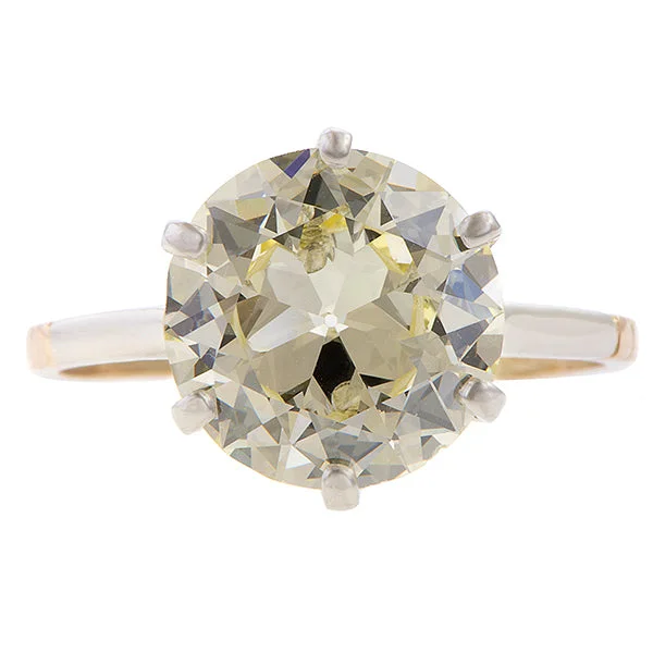 Summit gem ring-Vintage Solitaire Engagement Ring, Circular Brilliant 4.04ct.