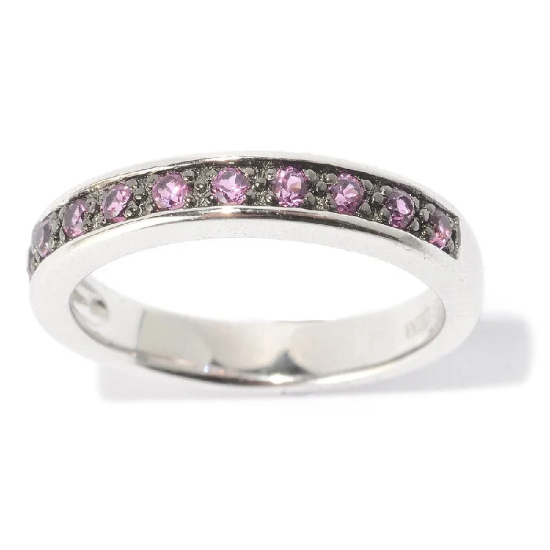 Engraved initial ring-White Platinum over Silver Multicolor Round Gemstone Midi Ring