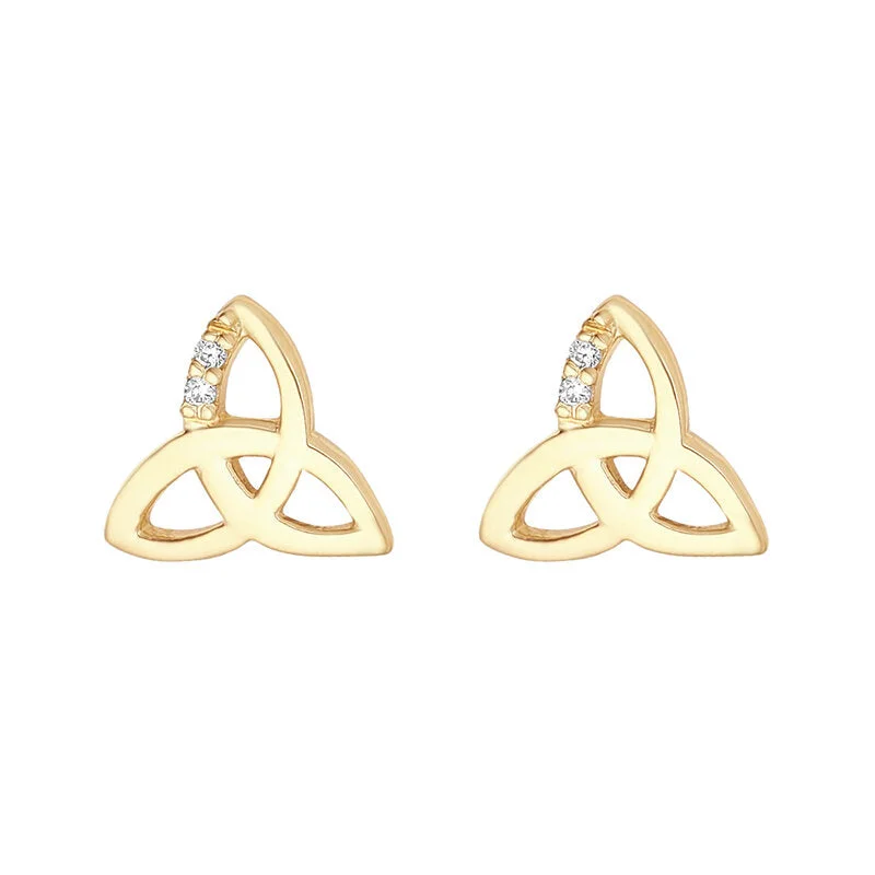 Patterned glaze earrings-10K Gold Trinity Earrings