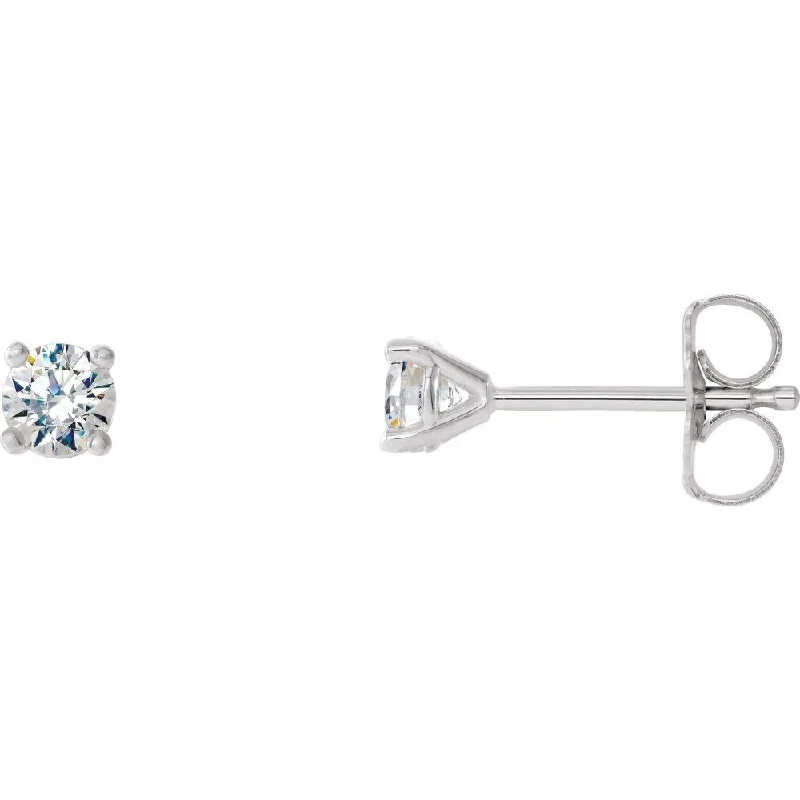 Summit gem earrings-14k White Gold 1/2 CTW Diamond 4-Prong Cocktail-Style Stud Earring for Women