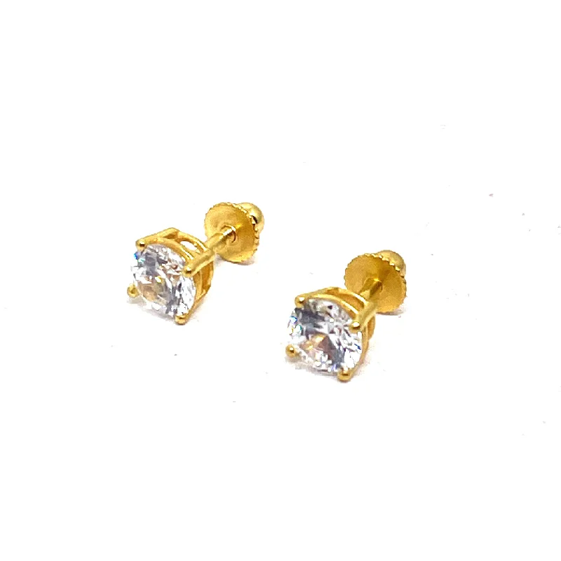 Nonagonal stud earrings-22k Gold Earrings Tops