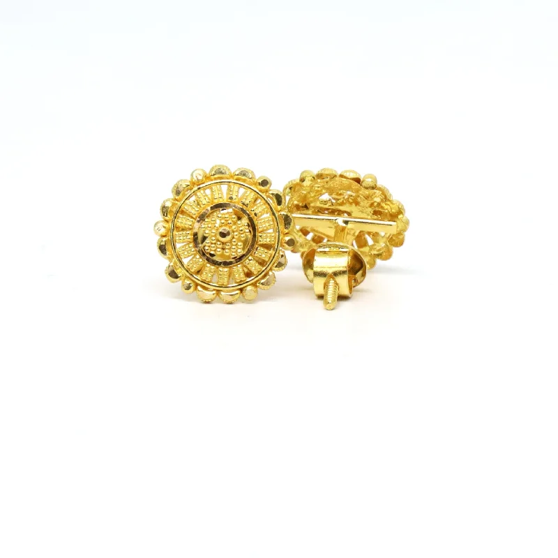 Hammered gold earrings-22K Gold Earrings