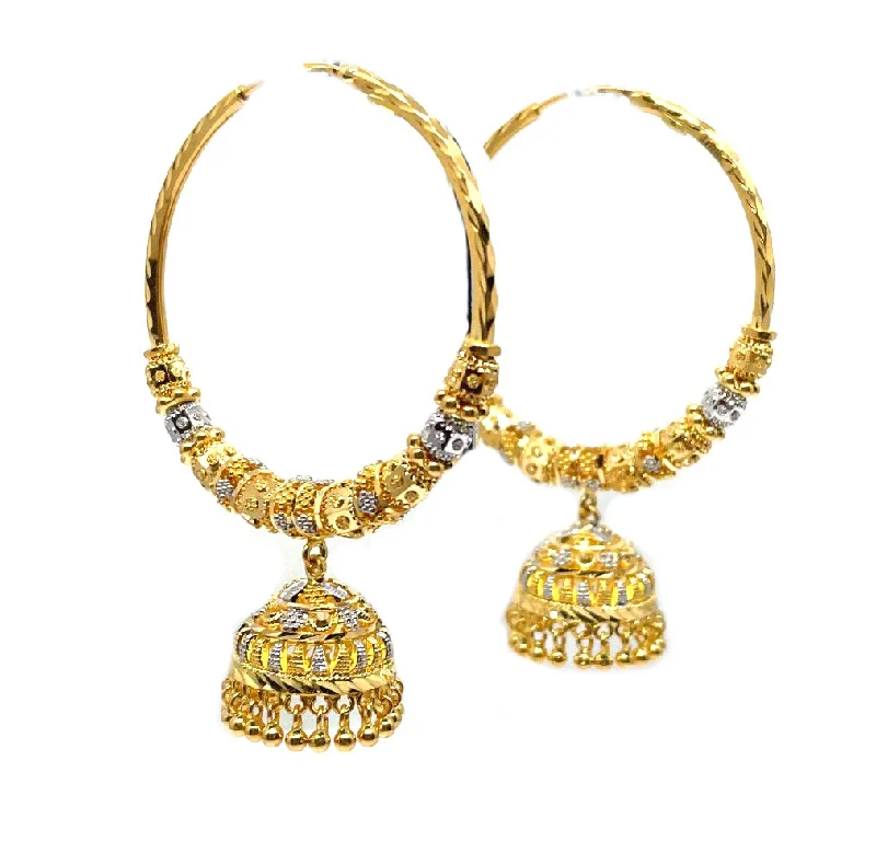 Delicate silver earrings-22k Gold Jhumka