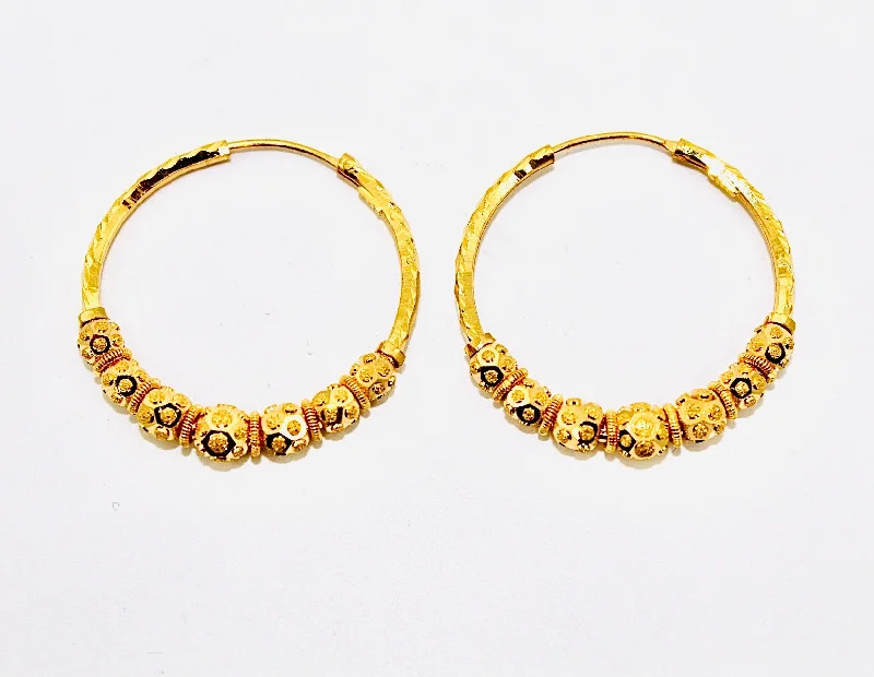 Glossy obsidian earrings-22K Gold Wali Earrings