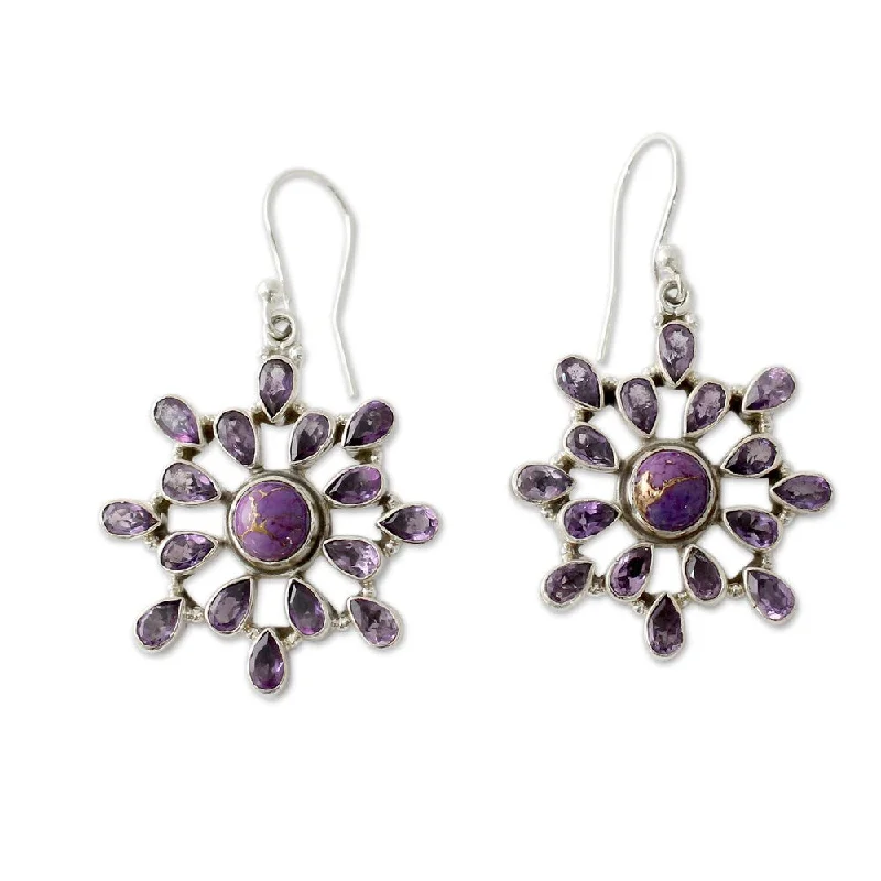 Lush moonstone earrings-Amethyst Dangle Earrings, 'Lavender Starlight' (India) - 1.9L*1.2W