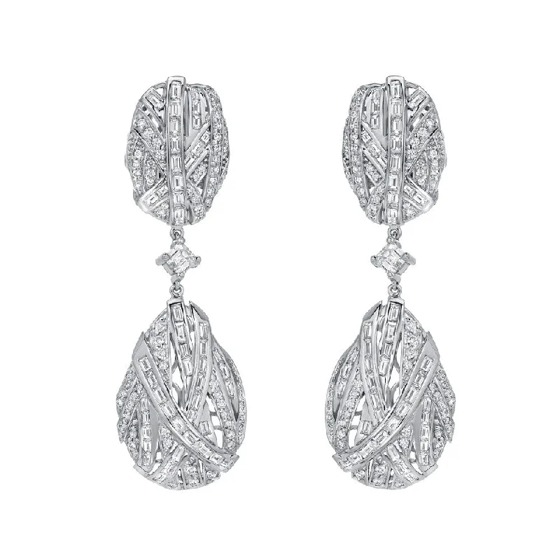 Etched hoop earrings-Auriya 14k White Gold 7 1/2ct TDW Diamond Dangle Earrings (H-I, SI1-SI2)