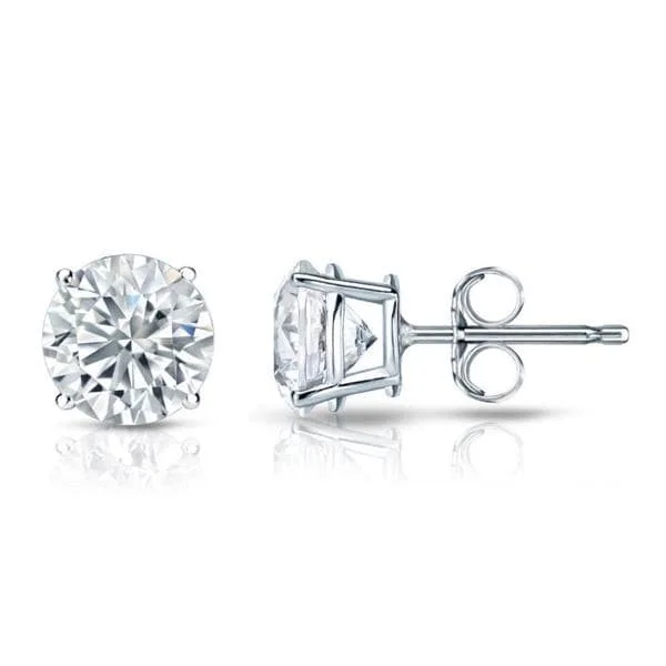 Prism crystal earrings-Auriya Platinum 2 1/2ctw Round Diamond Stud Earrings GIA Certified