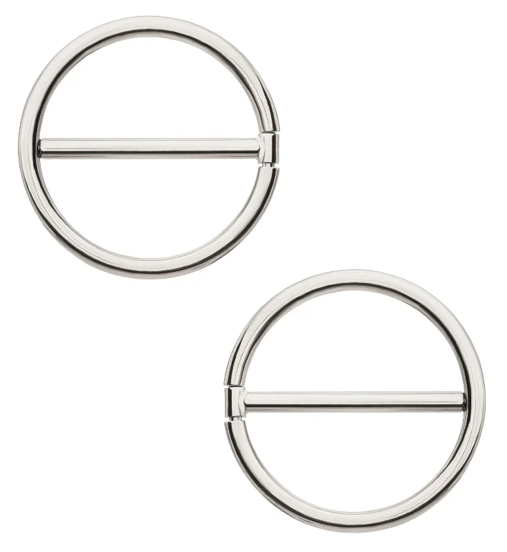 Flowing arc earrings-Circlet Titanium Nipple Clicker Ring