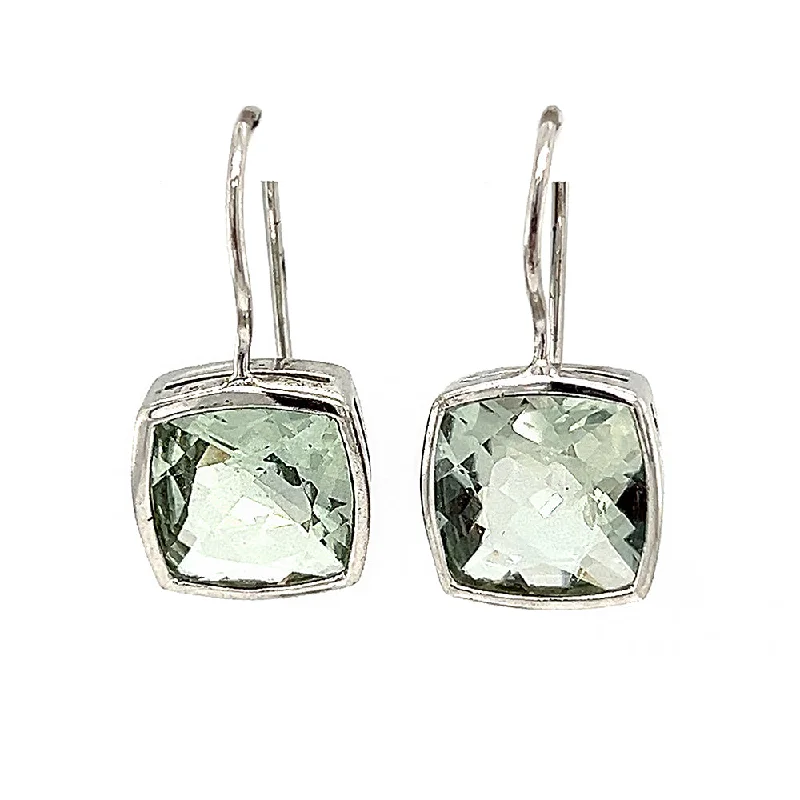 Pure pearl earrings-Green Amethyst Earrings