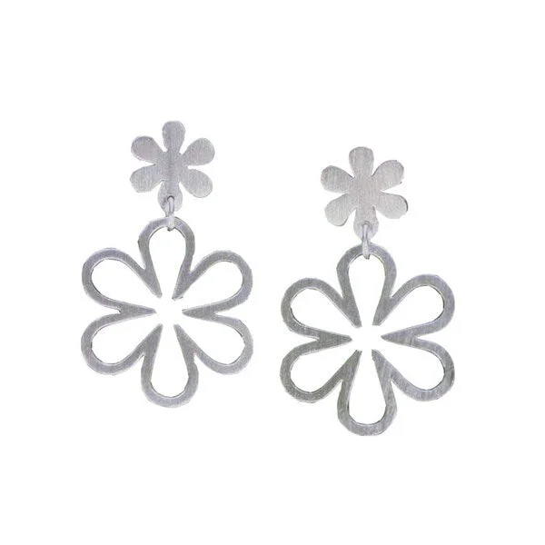 Summit gem earrings-Handmade Sterling Silver 'Flower Power' Dangle Earrings (Thailand)