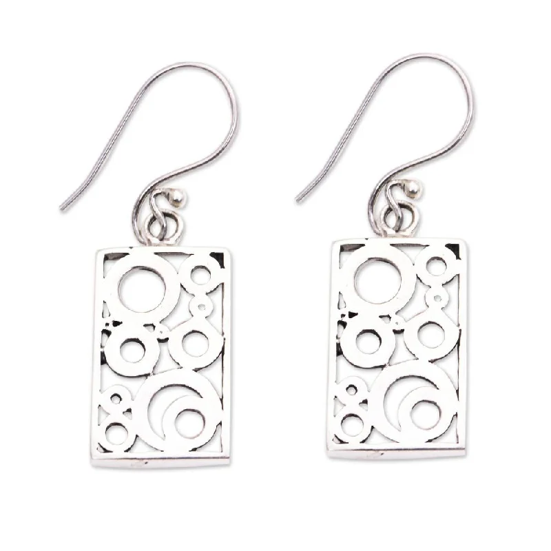 Braided earrings-Handmade Sterling Silver 'Sea Foam' Earrings (Indonesia)