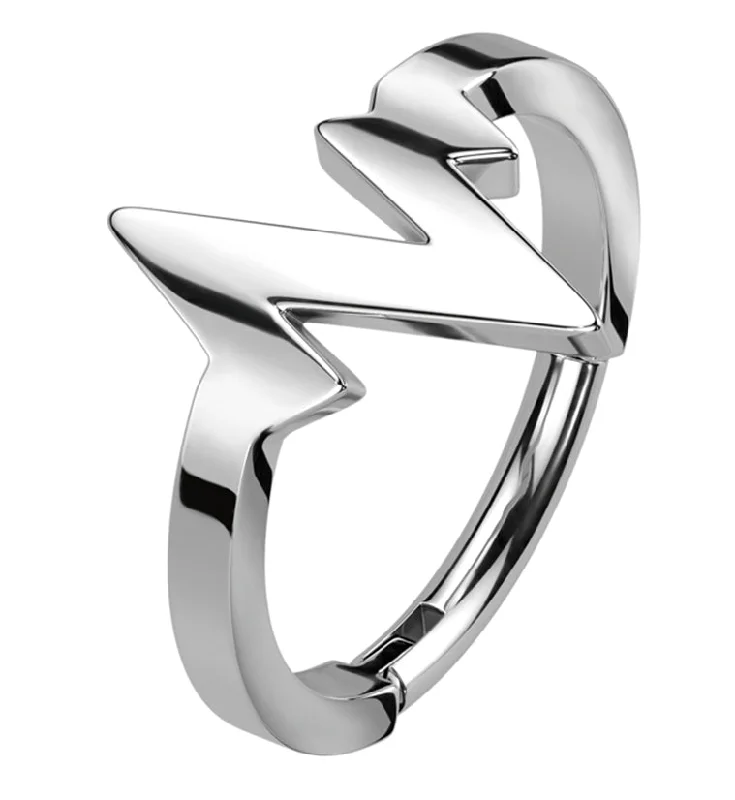 Light weave earrings-Pulse Stainless Steel Hinged Segment Ring