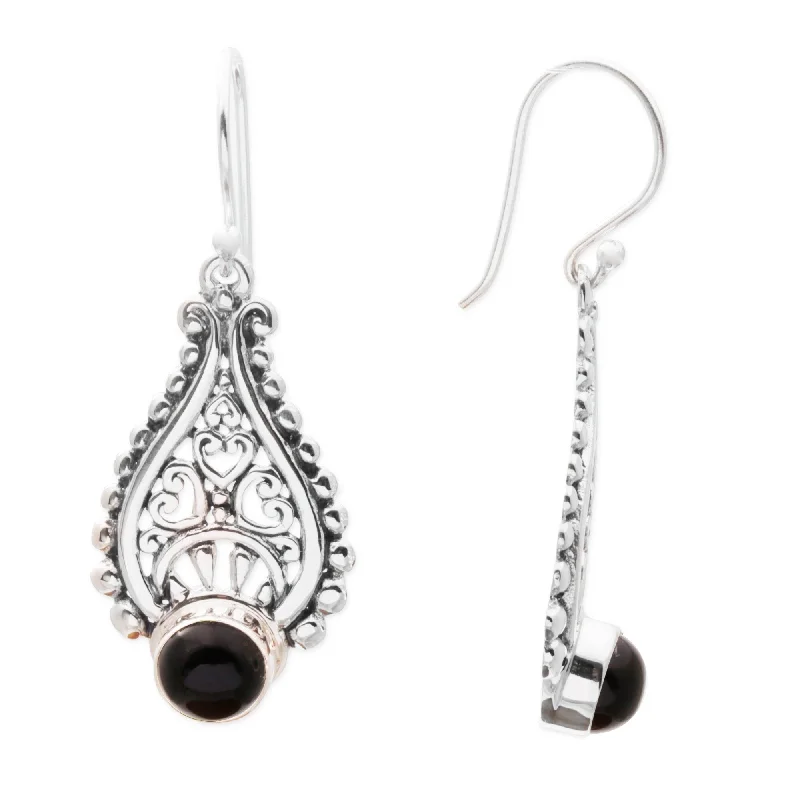 Glowing ruby earrings-NOVICA Onyx Dangle Earrings, 'Princess Tears in Black' (Indonesia) - 1.7*0.7