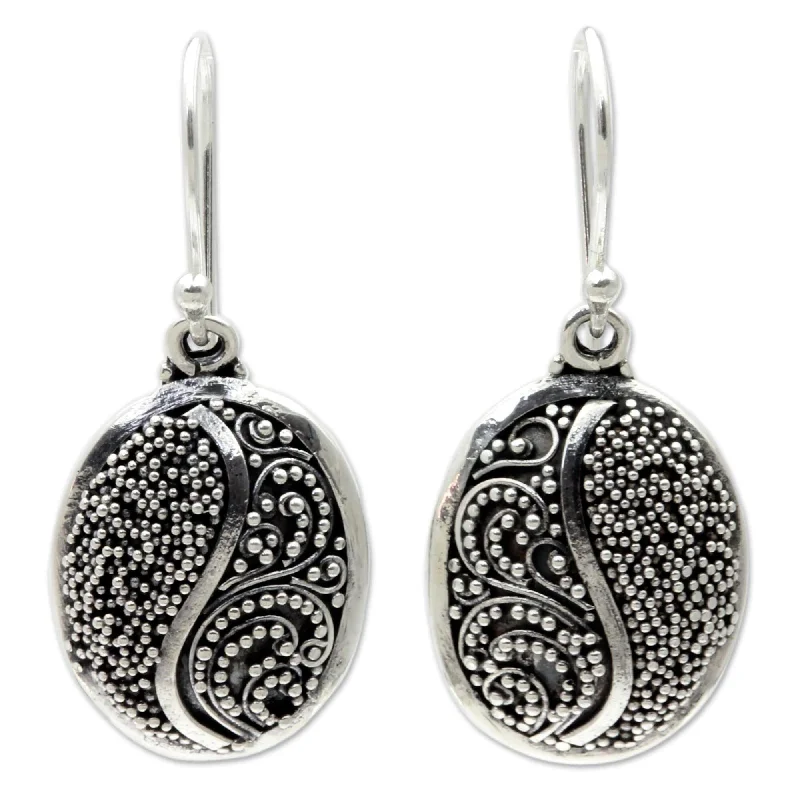 Crafted gold earrings-NOVICA Sterling Silver Seeds of Beauty Earrings (Indonesia) - 1.2*0.5