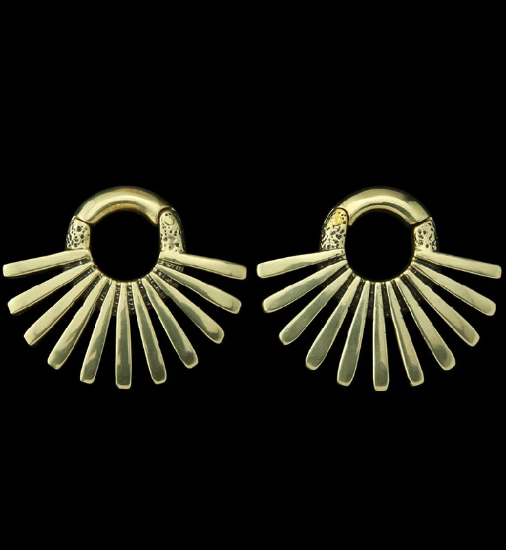 Open-slot earrings-Pinna Brass Hinged Ear Weights