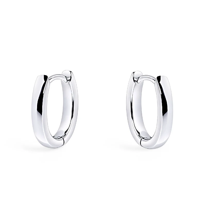 Sparkling gem earrings-Radius 15 mm Huggie Earrings