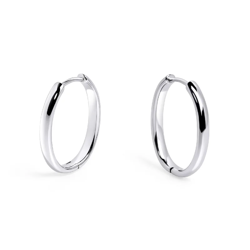 Fluid earrings-Radius 23 mm Huggie Earrings