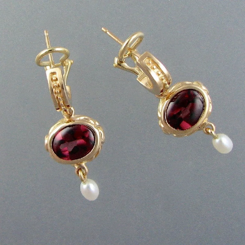 Natural garnet earrings-Ravenna Earrings with Omega clips