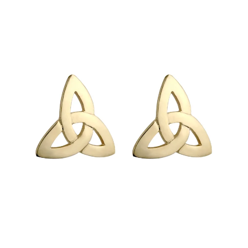 Piled birthstone earrings-9k Gold Trinity Knot Earrings