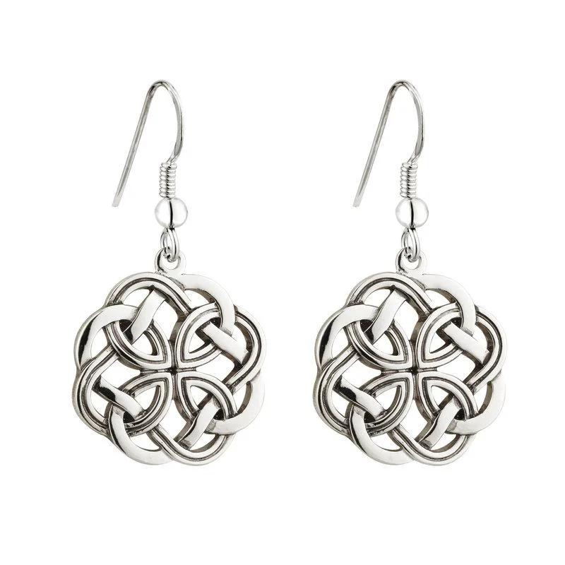 Parted-tier earrings-Celtic Knot Drop Earrings