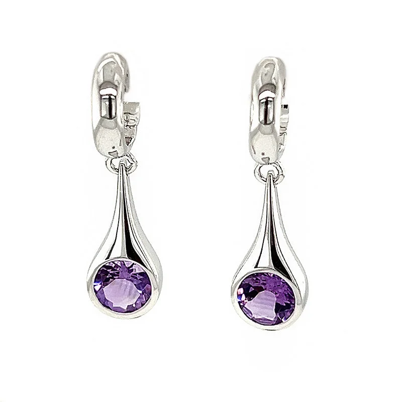 Sparkling gem earrings-Amethyst Earrings