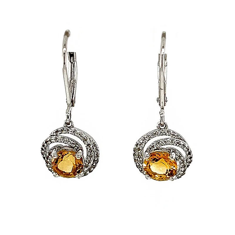 Dewdrop gem earrings-Citrine Earrings