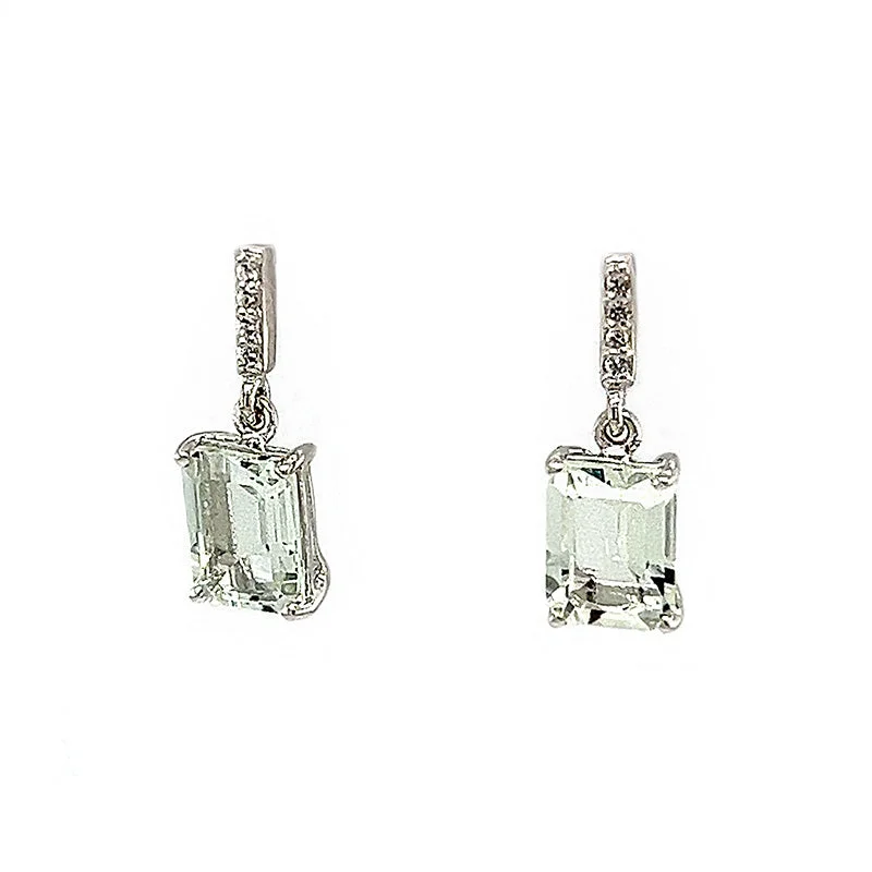 Broad-level earrings-Green Amethyst Earrings