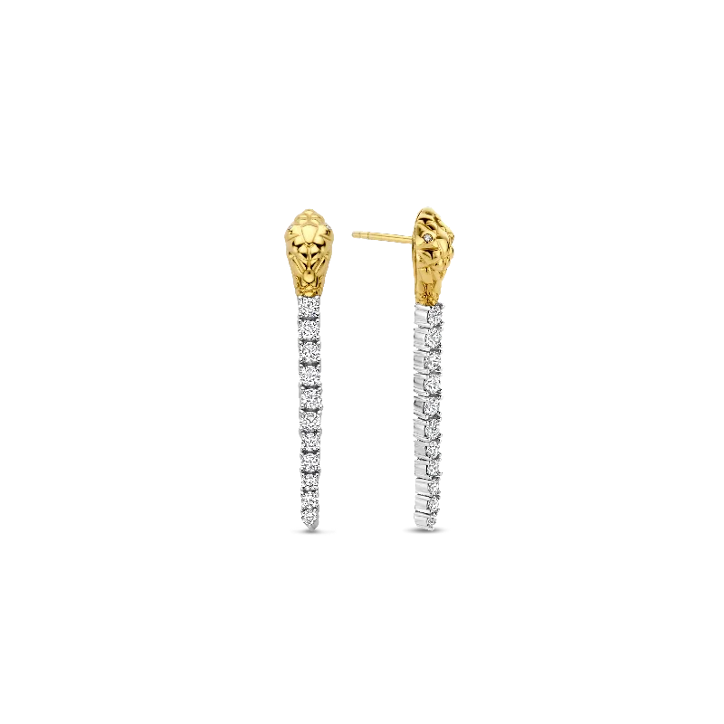 Satin gold earrings-TI SENTO Earrings 7994ZY