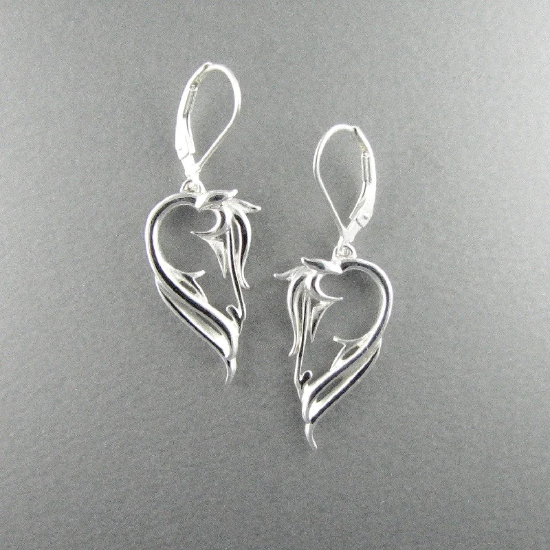 Faint silver earrings-Waterhorse Earrings