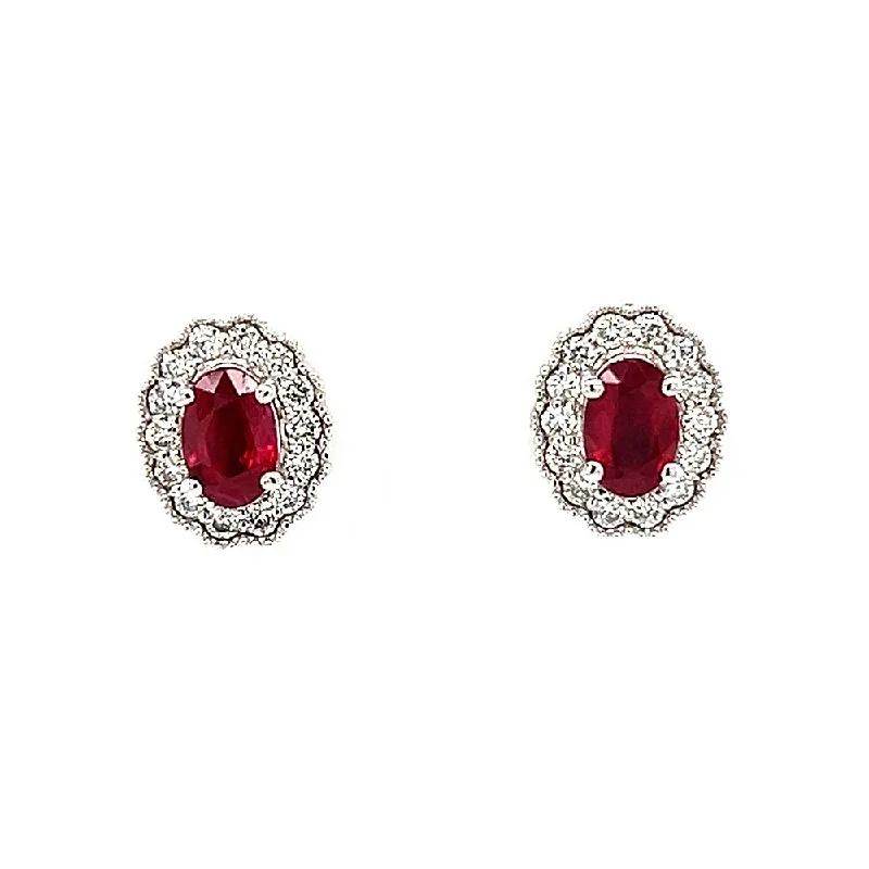 Holo earrings-White 14 Karat Ruby Earrings