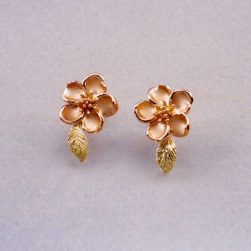 Assorted gem earrings-Wild Mountain Rose  Two-Tone Earring