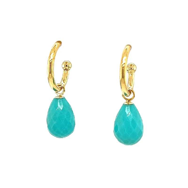 Sparkling gem earrings-Turquoise Earrings