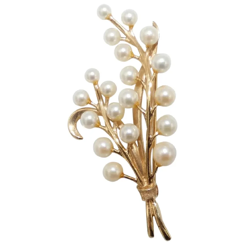 gothic brooch-14K Gold & Pearl Brooch