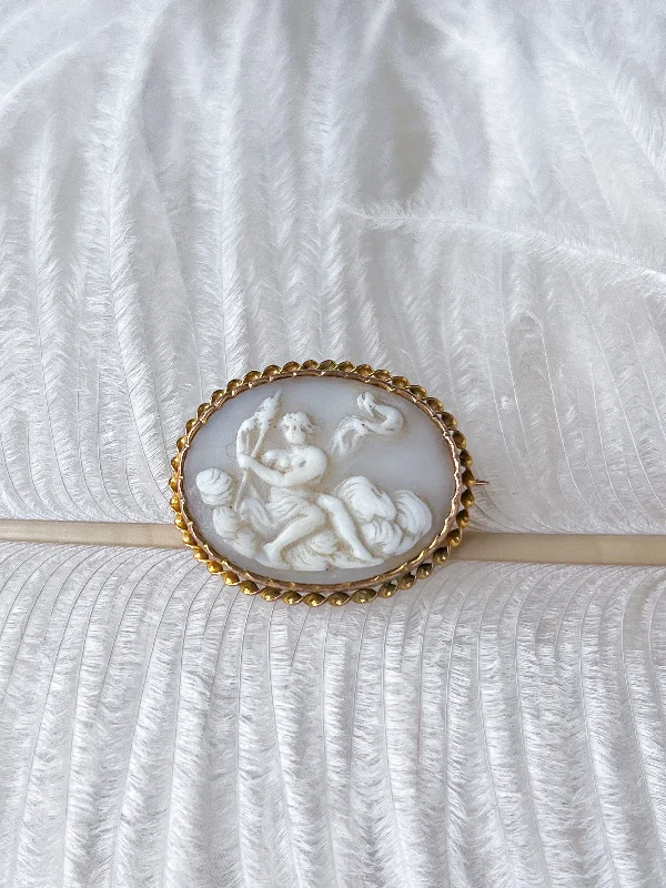 classic brooch-Captivating White Shell Cameo of Dawn Brooch