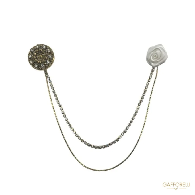 classic brooch-Ceremony Brooch with Pendant Chain U476 - Gafforelli Srl