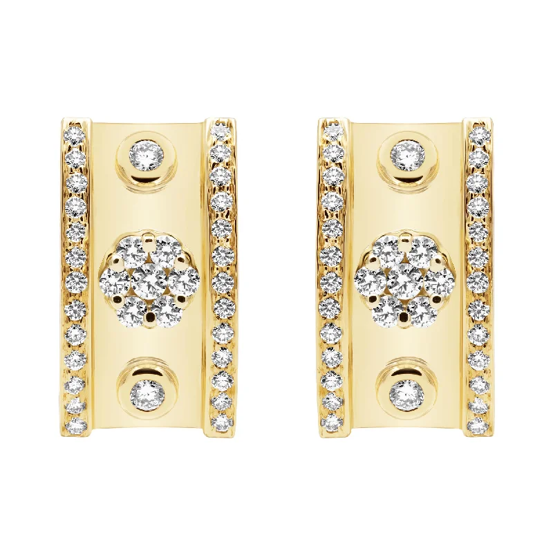 metal brooch-Earrings - Diamond