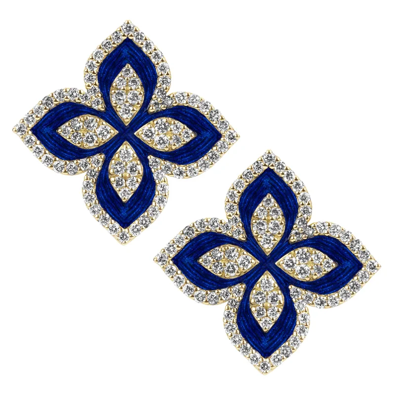 emerald brooch-Earrings - Diamond (enamel)