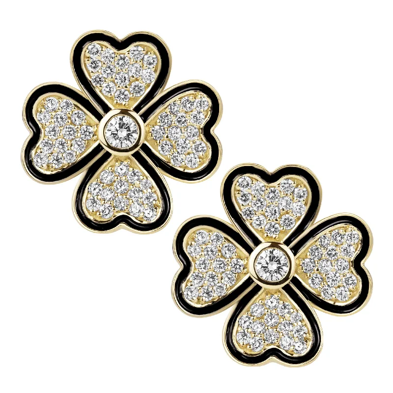 romantic brooch-Earrings - Diamond (enamel)