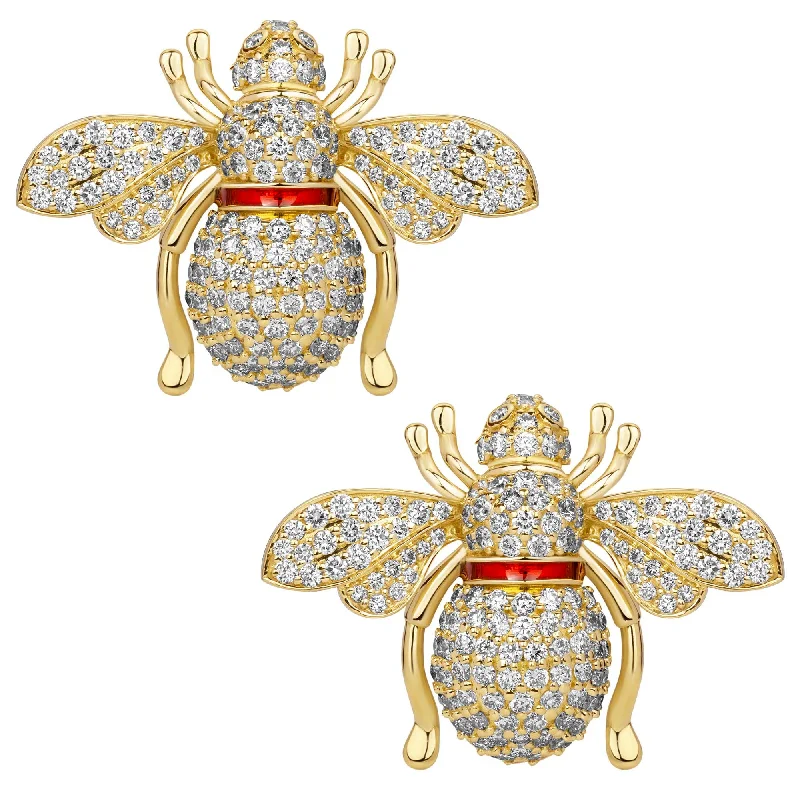 spring brooch-Earrings - Diamond (enamel)