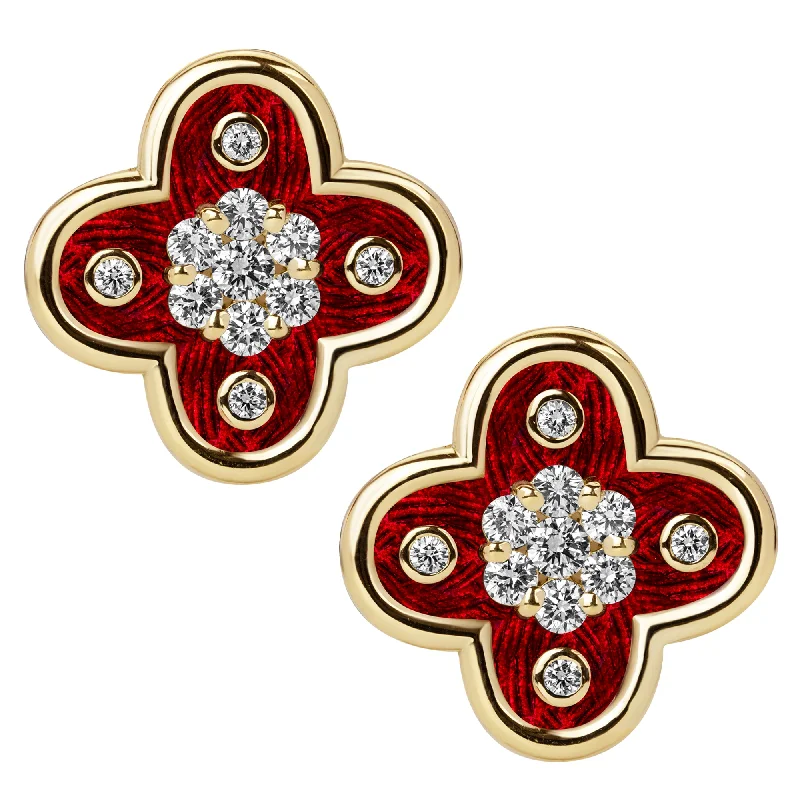 trendy brooch-Earrings - Diamond (enamel)